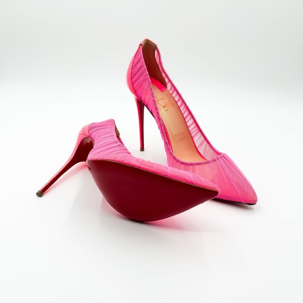 Christian Louboutin Pink Follie Draperia Mesh Pump Heels EU 40.5 US 10.5 - Picture 1 of 11